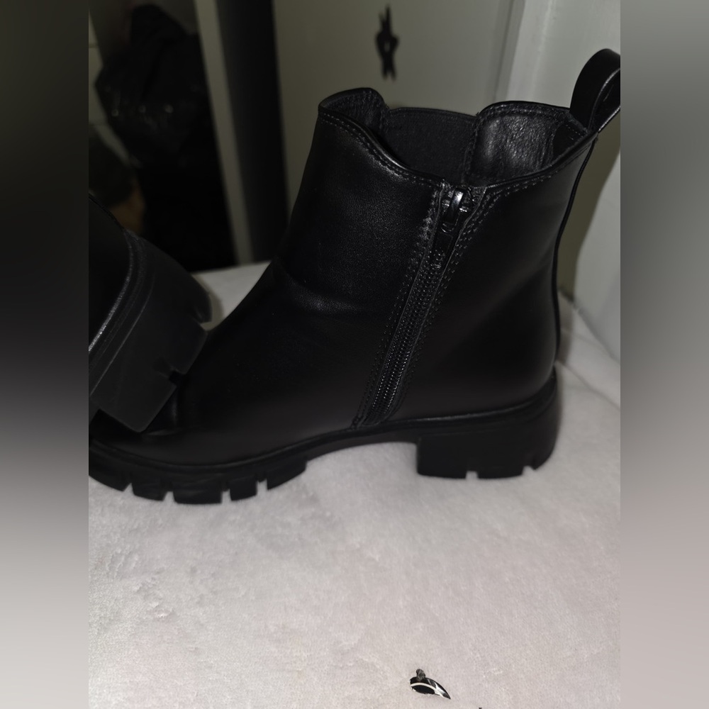 Black Leather Ankle Boots
